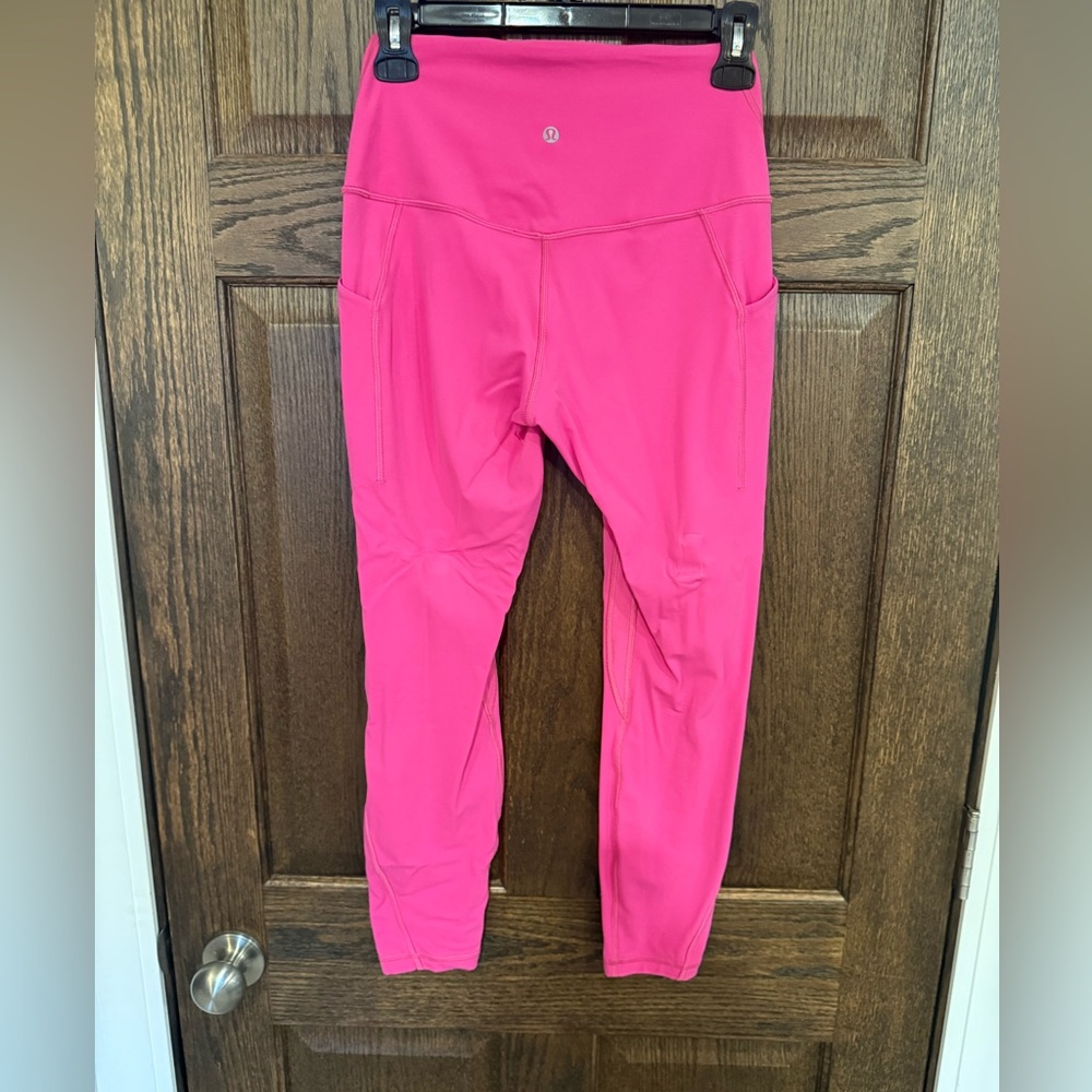 lululemon Sonic Pink High Rise Align Leggings With pockets Size 8 25” - Picture 5 of 8